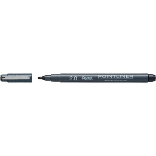 Pentel Arts Pointliner Pen, 2.0 mm, Calligraphy, Black Ink