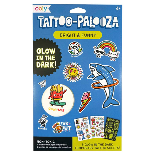 Tattoo-Palooza Temporary Tattoos - Bright & Funny (Glow In The Dark!)