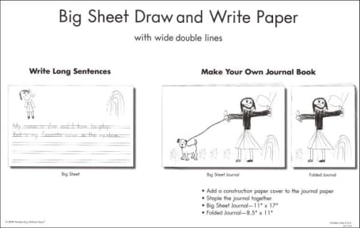 Handwriting Without Tears Big Sheet Draw & Write Paper (100 sheets)