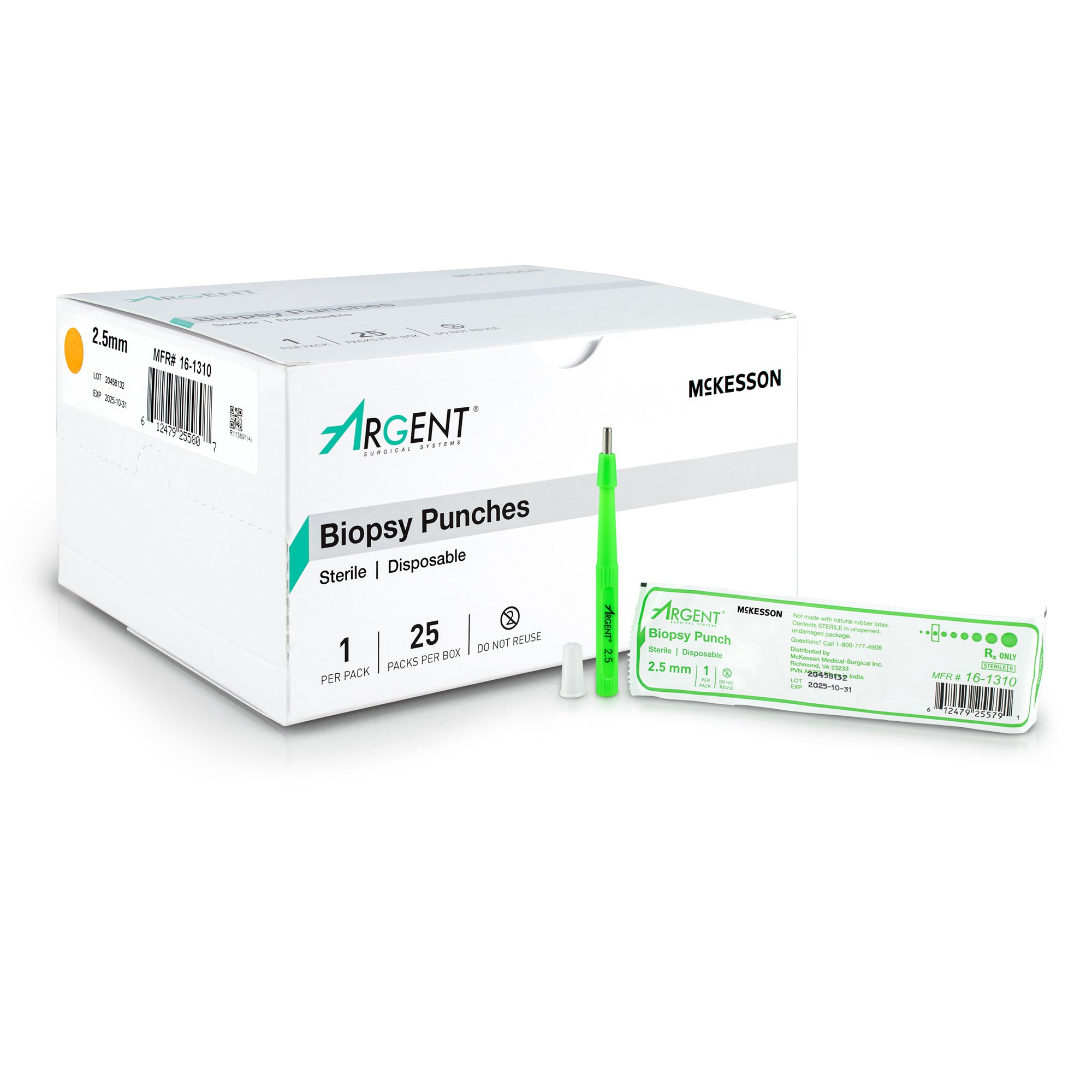 Biopsy Punch McKesson Argent Dermal 2.5 mm MK 1175171