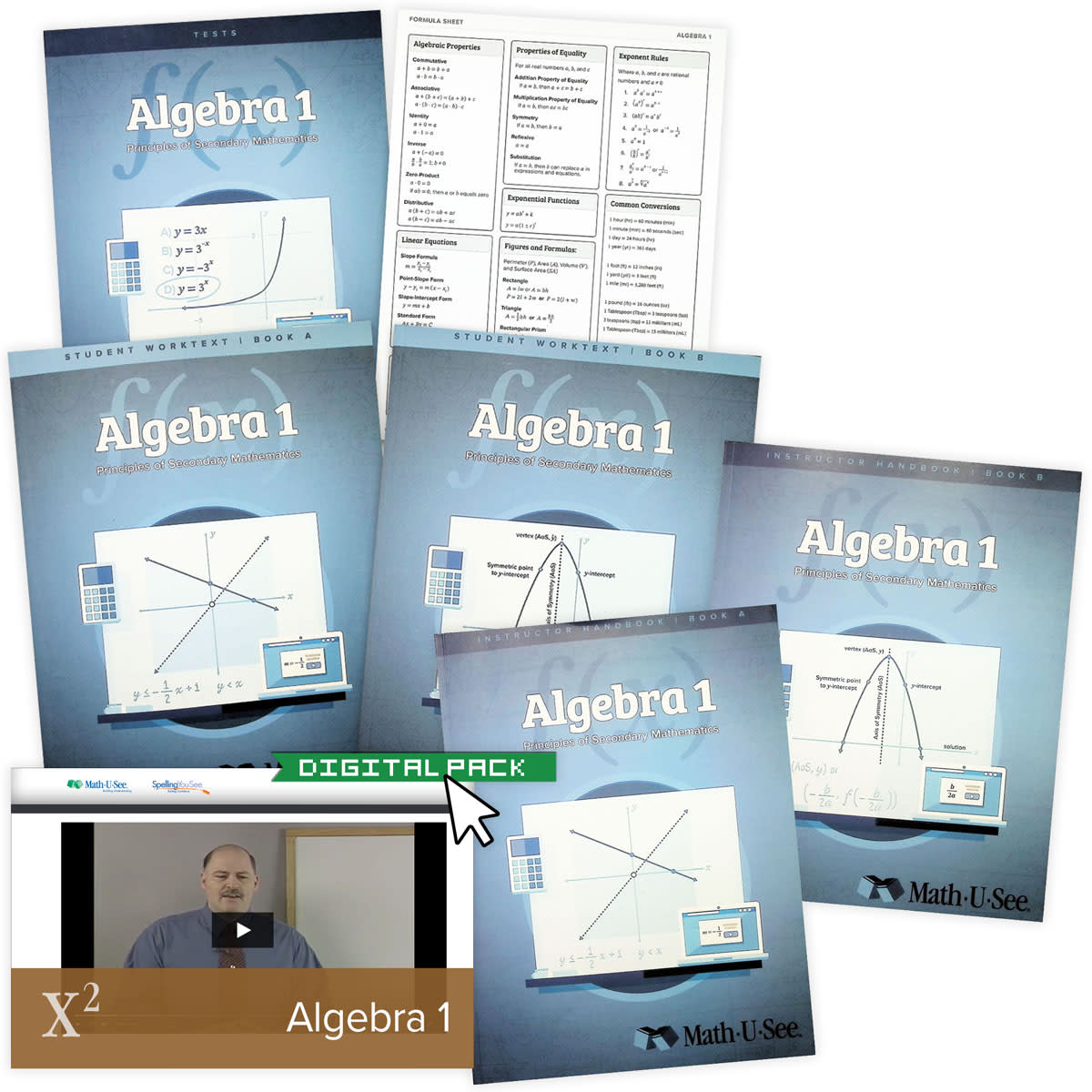 Math-U-See Algebra 1: Principles of Secondary Mathematics Set with Print Instructor Handbooks