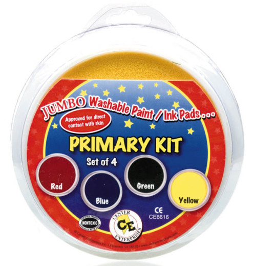 4ct Ready 2 Learn Jumbo Circular Washable Stamp Pads, Primary, Set of 4