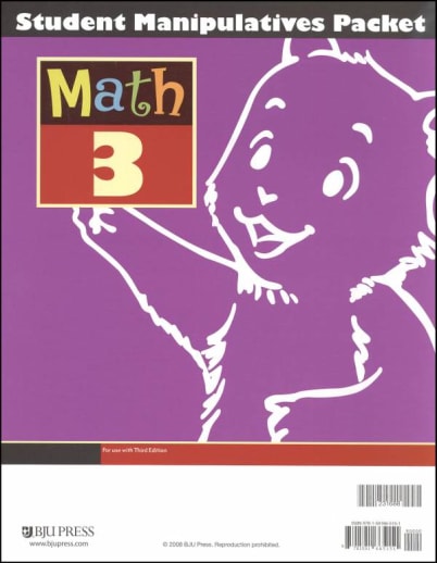 BJU Press Math 3 Student Manipulatives Packet 3rd Edition