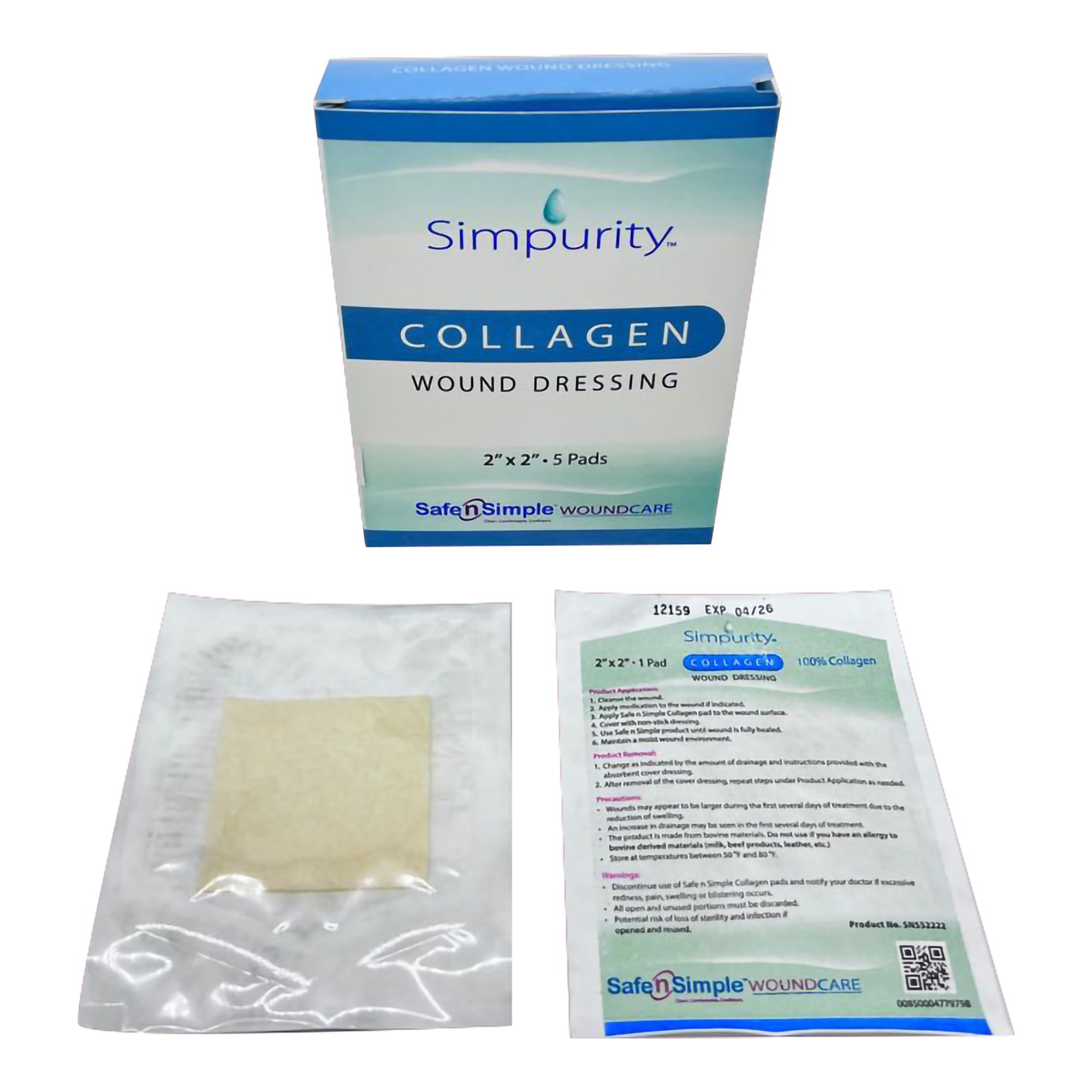 Collagen Dressing Simpurity 2 X 2 Inch Square Sterile MK 1058999