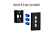 Keystone Wall Plate, 3 Port, Black