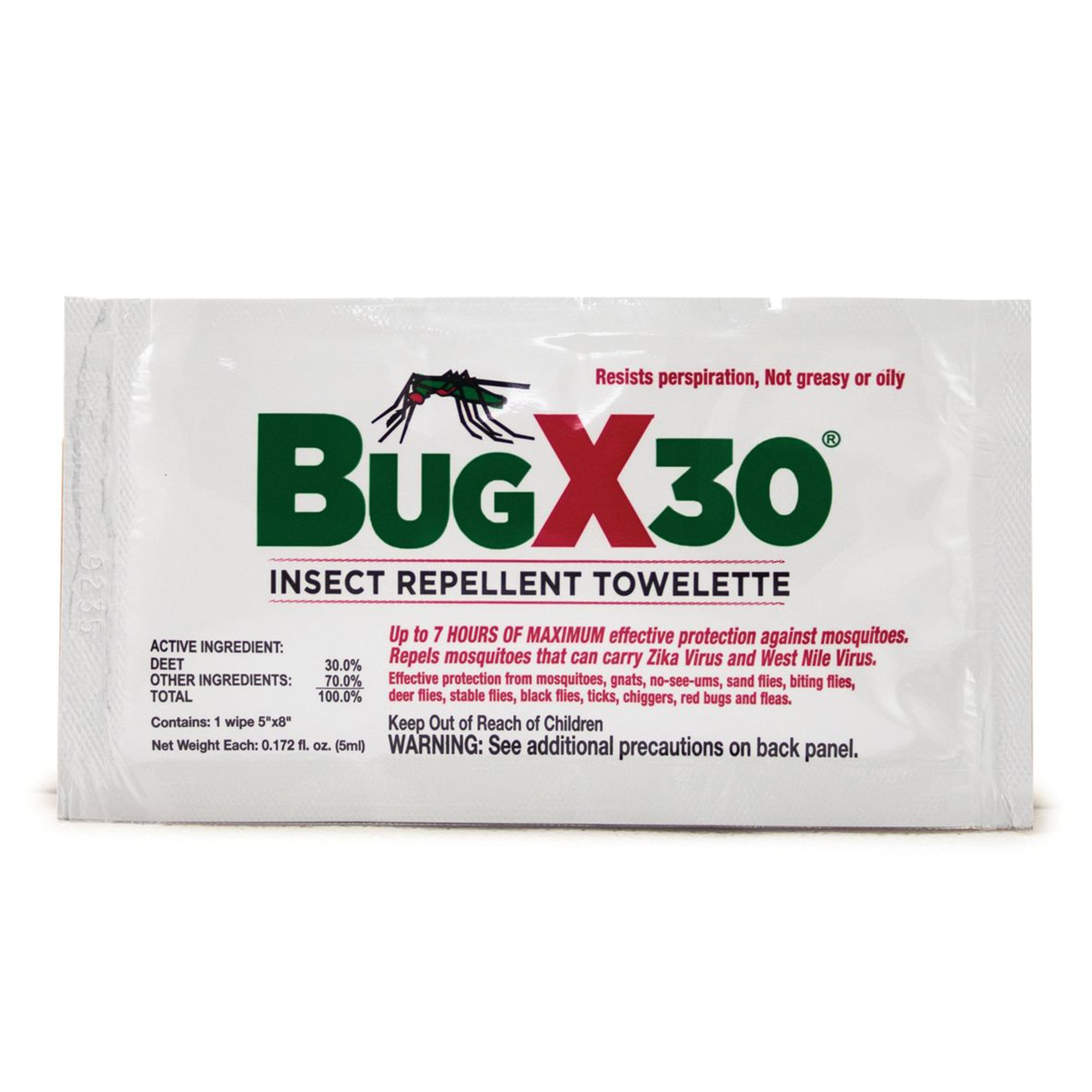 BugX 30 Insect Repellent Towelettes with DEET MK 1066911