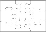 Two-Sided Blank Post Card Puzzle - 9 pieces (5 Pack)