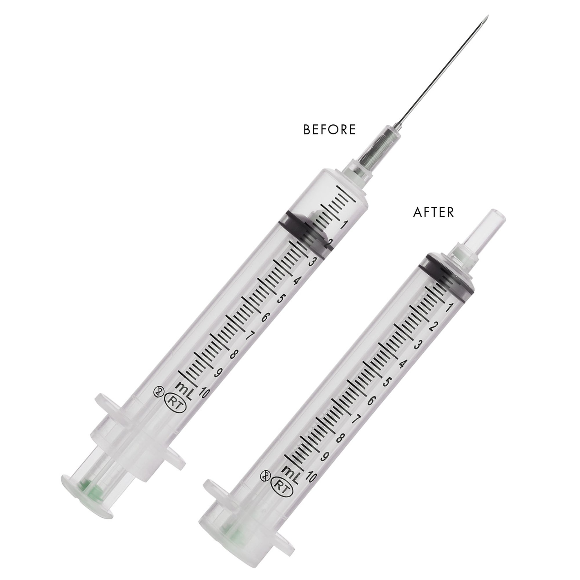 VanishPoint 10 mL Syringe with Hypodermic Needle, 21 Gauge, 1.5 Needle Length MK 440817