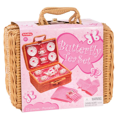 Butterfly Tea Set Basket