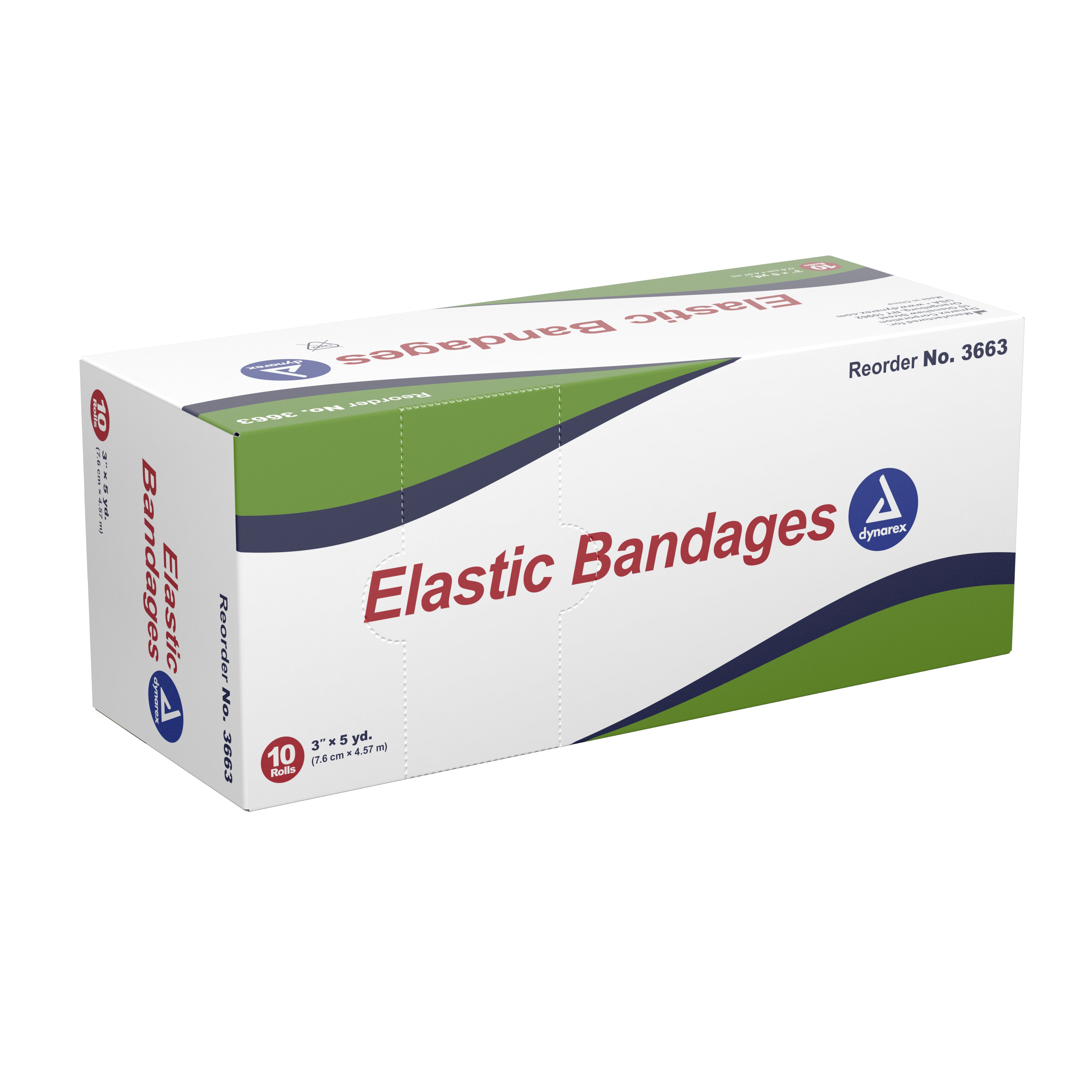 Dynarex Clip Detached Closure Elastic Bandage, 3 Inch x 4-1/2 Yard MK 852209