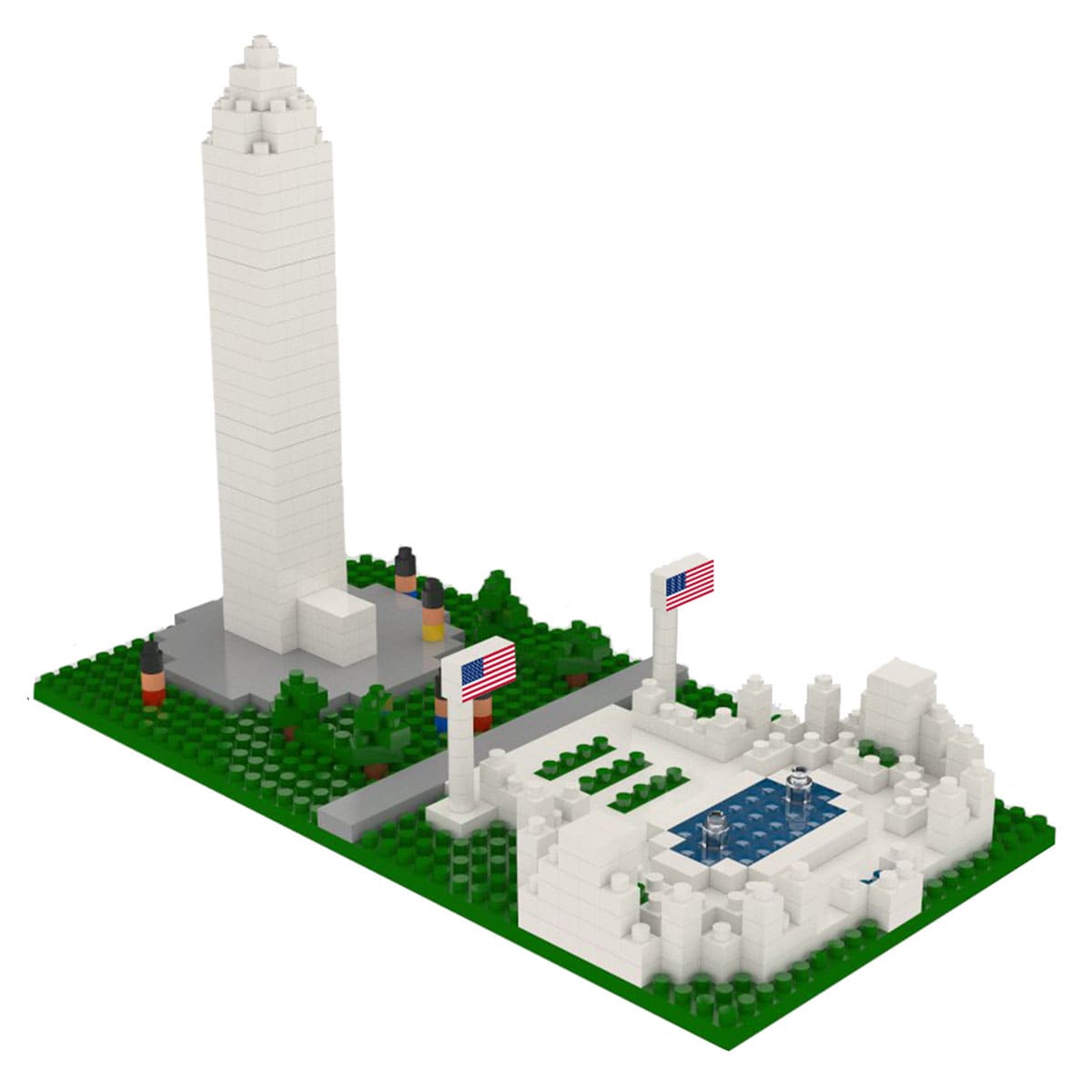 Mini Building Blocks: Washington Monument & World War II Memorial (266 pieces)