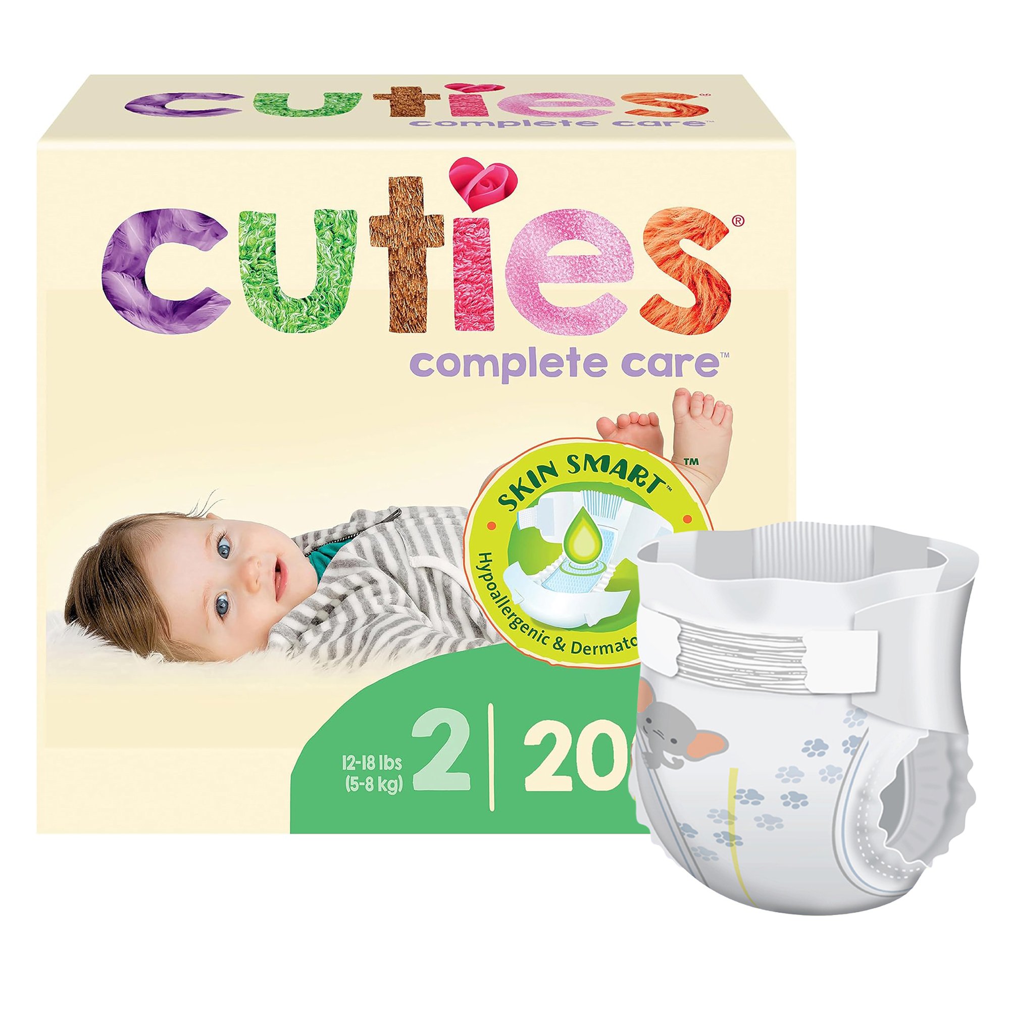 Cuties Complete Care Diapers, Size 2 MK 1206480