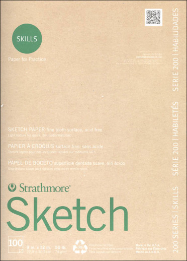 Strathmore 200 Series Sketch Pad, 50 lb., Acid-Free Paper, 9 x 12, 100  Sheets 