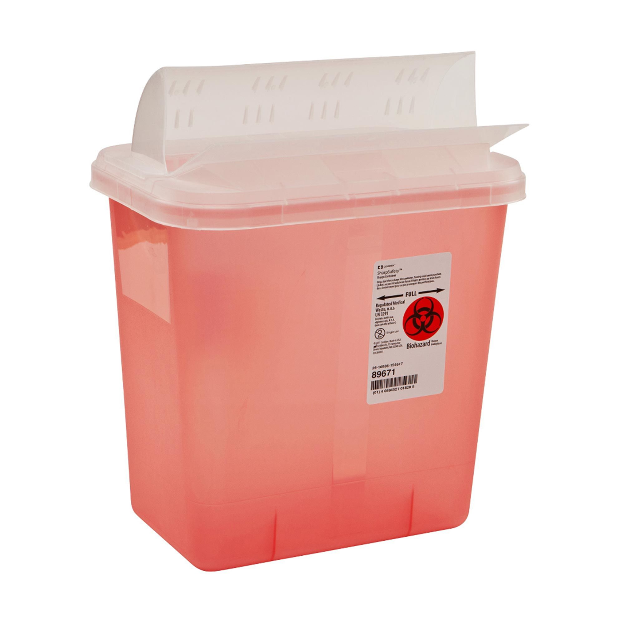 SharpSafety Multi-purpose Sharps Container, 2 Gallon, 10.5 x 12.75 x 7.25 Inch MK 179685