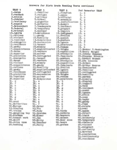 Step By Step Test Answer Sheet