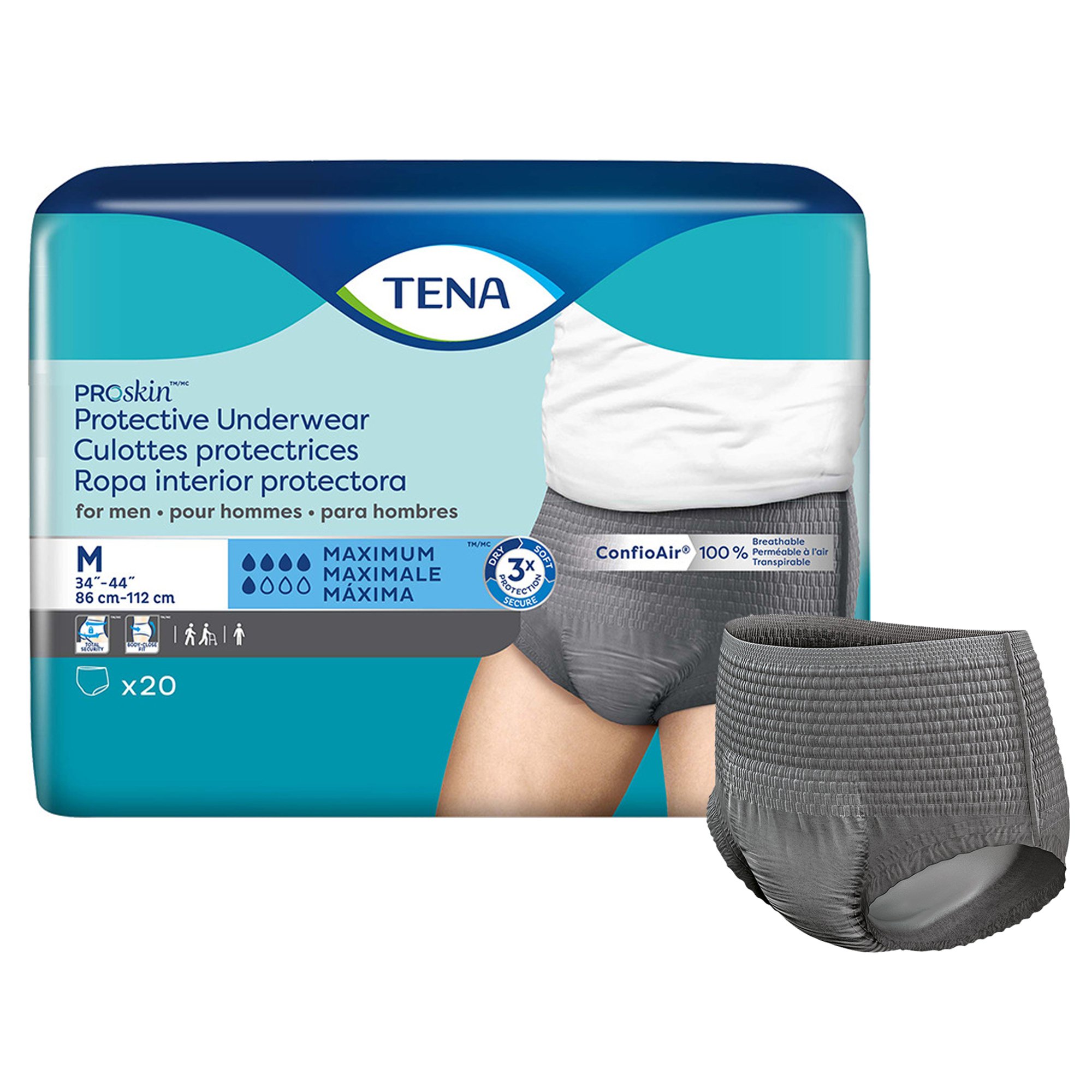 Tena ProSkin Maximum Absorbent Underwear for Men, Medium MK 1135410