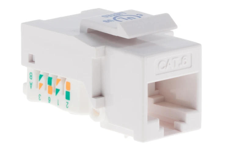 Cat6 Tool Less RJ45 Keystone Jack, White