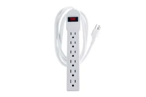 Surge Protector Power Strip With (6) 15A Outlets and 6ft Cord, White