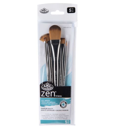 Royal & Langnickel Zen Oval Wash Variety Paint Brush Set (5 piece)