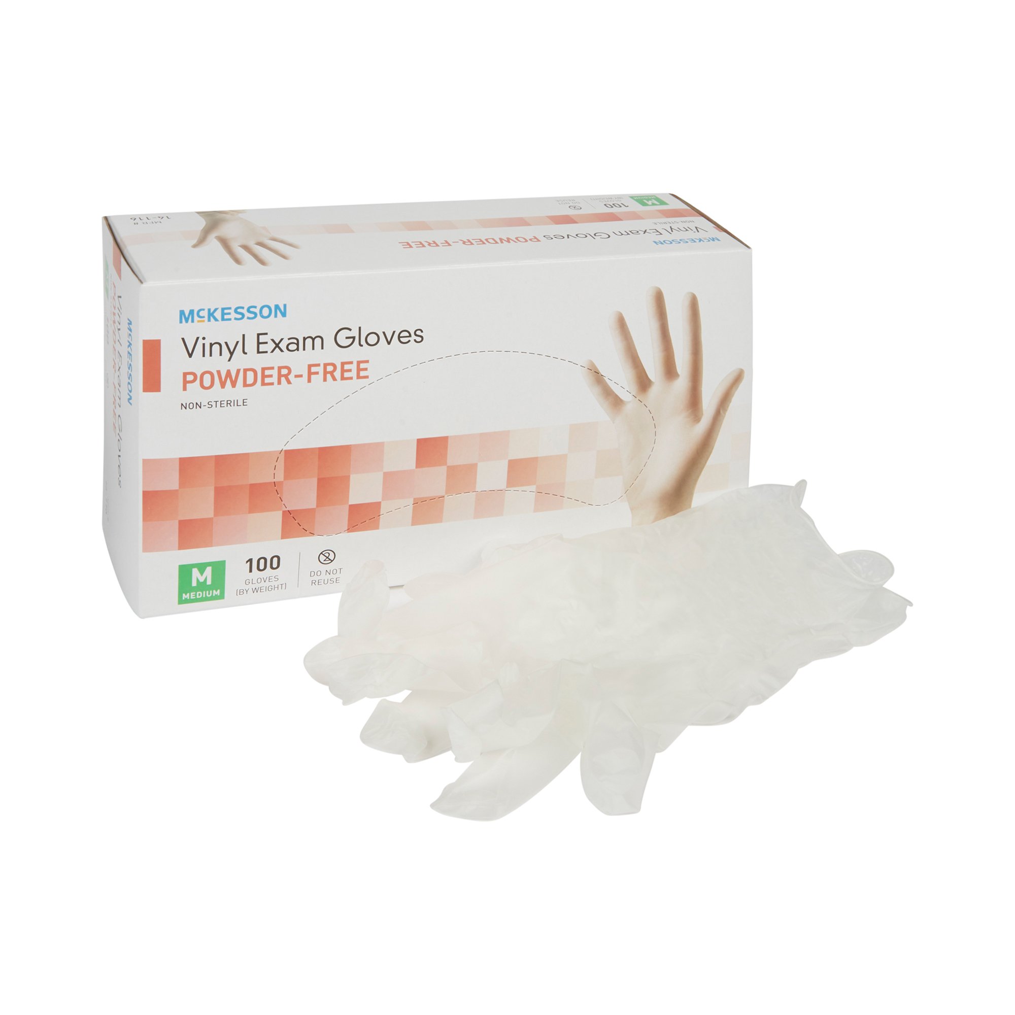 McKesson Vinyl Exam Glove, Medium, Clear MK 354439
