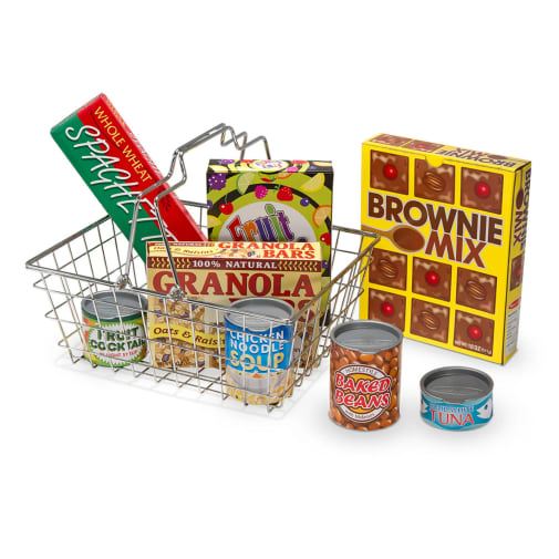Melissa & Doug Grocery Basket with Pretend Play Food