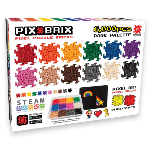 Pix Brix Pixel Puzzle Bricks - Dark Palette (6000 pieces)