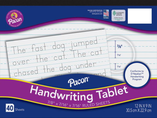 Handwriting Tablet - 7/8" ruled