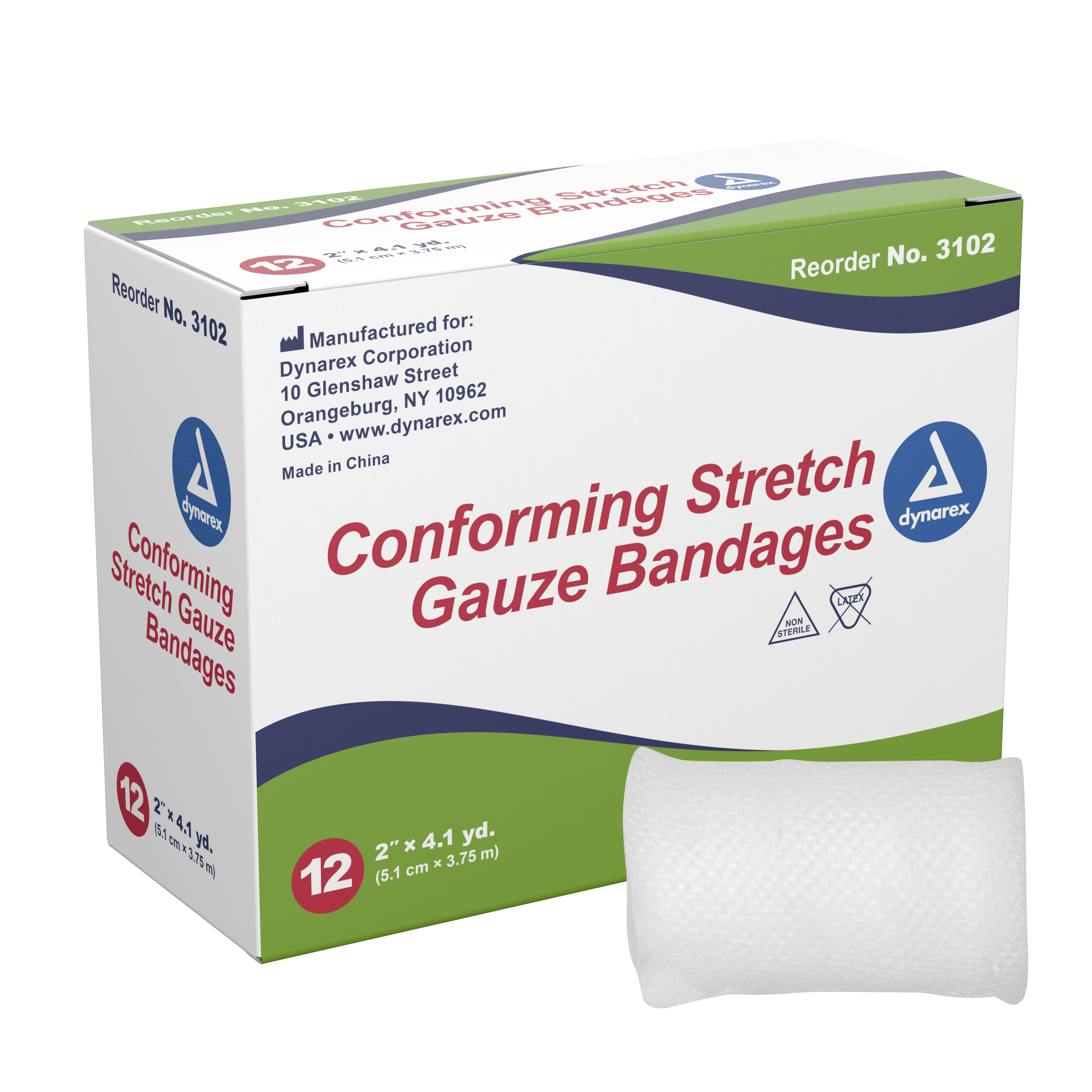 dynarex Conforming Bandage, 2 Inch x 4-1/10 Yard MK DYN-3102