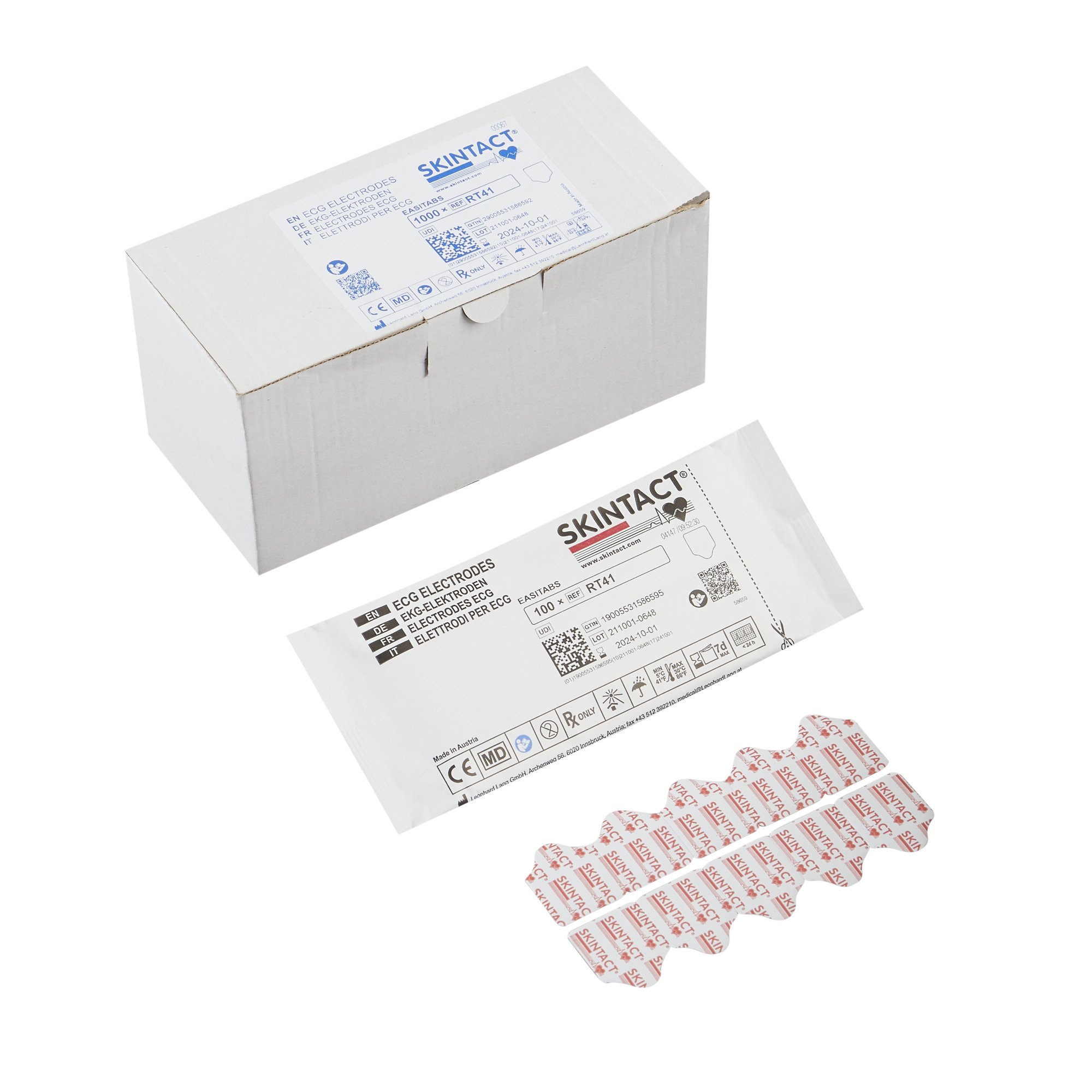 ECG Resting Electrode SKIN TACT Tab Connector Solid Gel Adult 100 per Pack MK 1121594