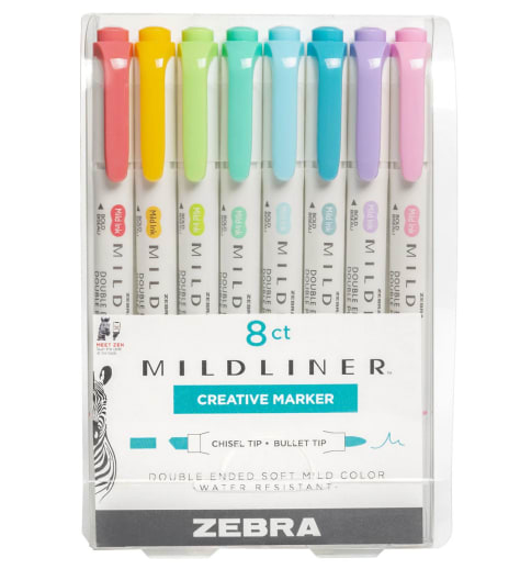 Zebra Pen Mildliner Double Ended Highlighter Set (8 assorted colors)