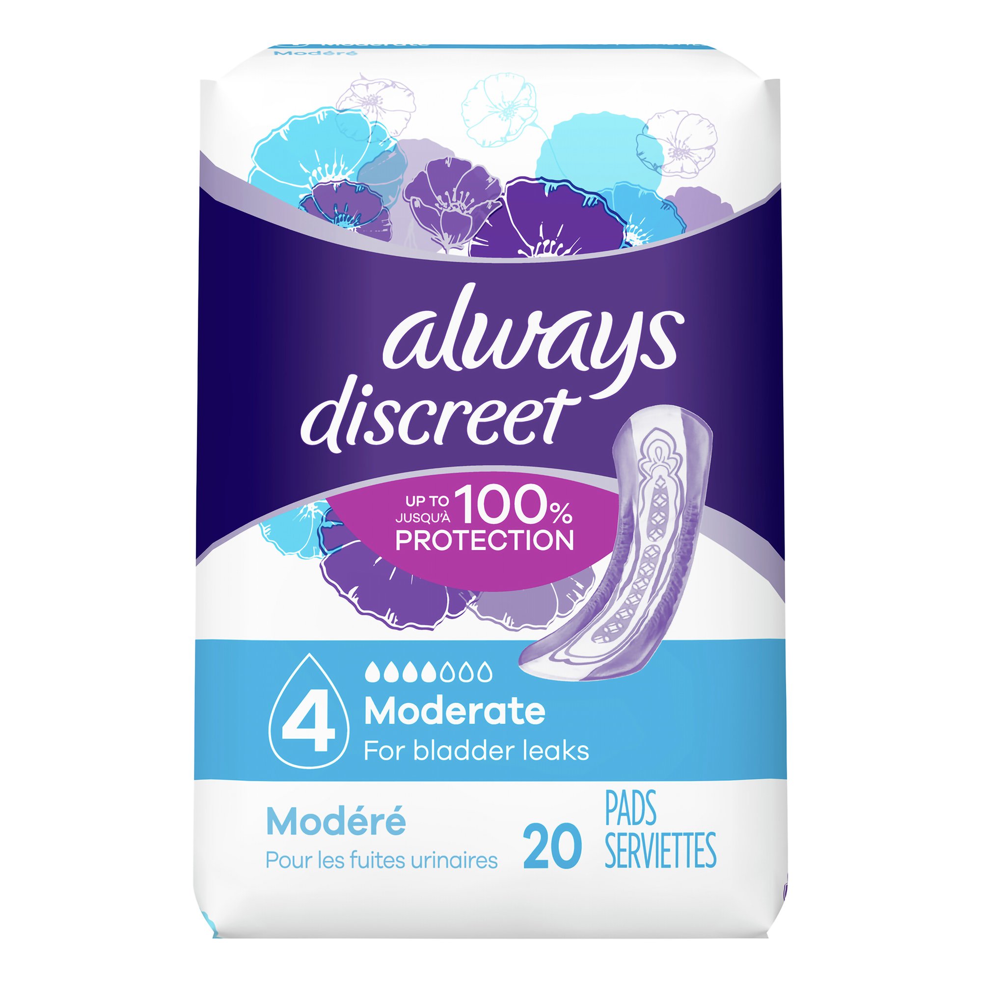 Always Discreet Bladder Control Pad, Moderate MK 1204598