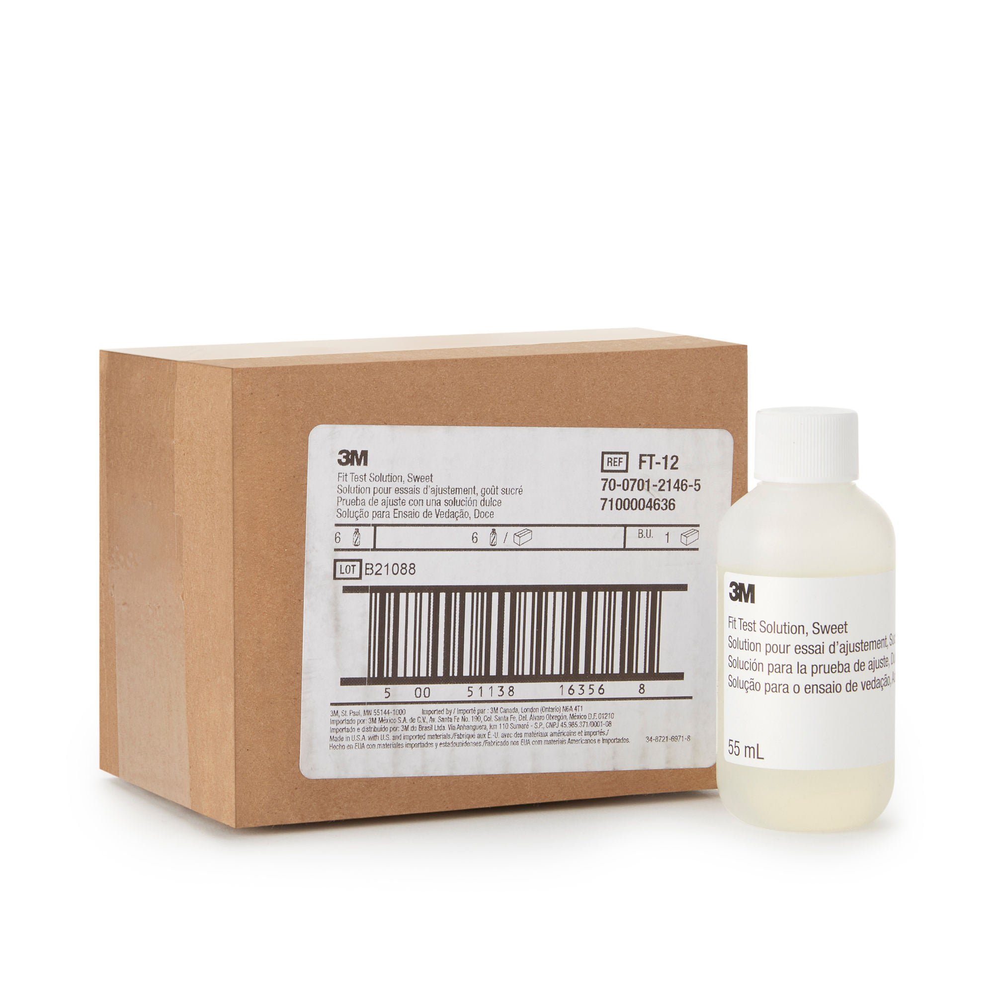 3M Sweet Fit Test Solution, Saccharin Solution, 55 mL, Clear Bottle MK 235410