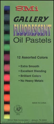 Flourescent Artists' Oil Pastels - Set of 12