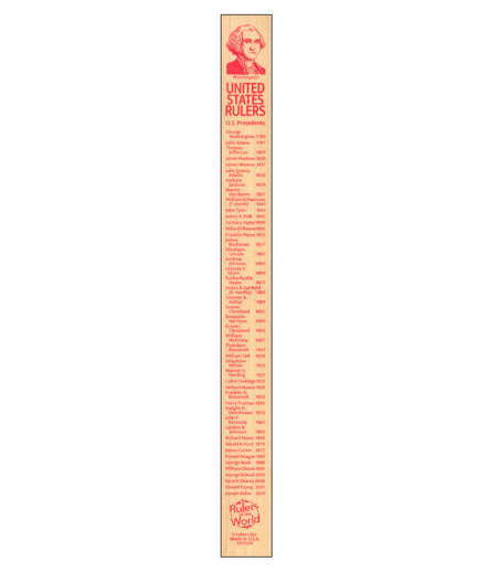 U.S. Presidents Wooden Ruler