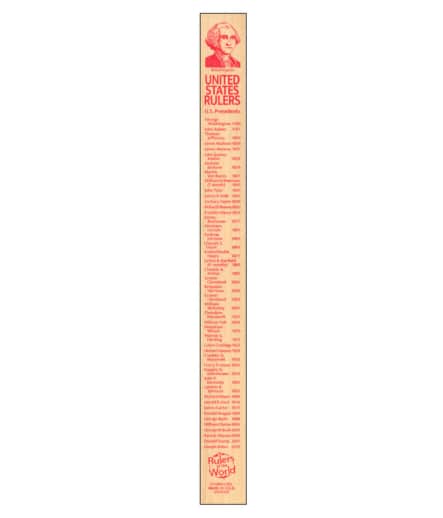 U.S. Presidents Wooden Ruler