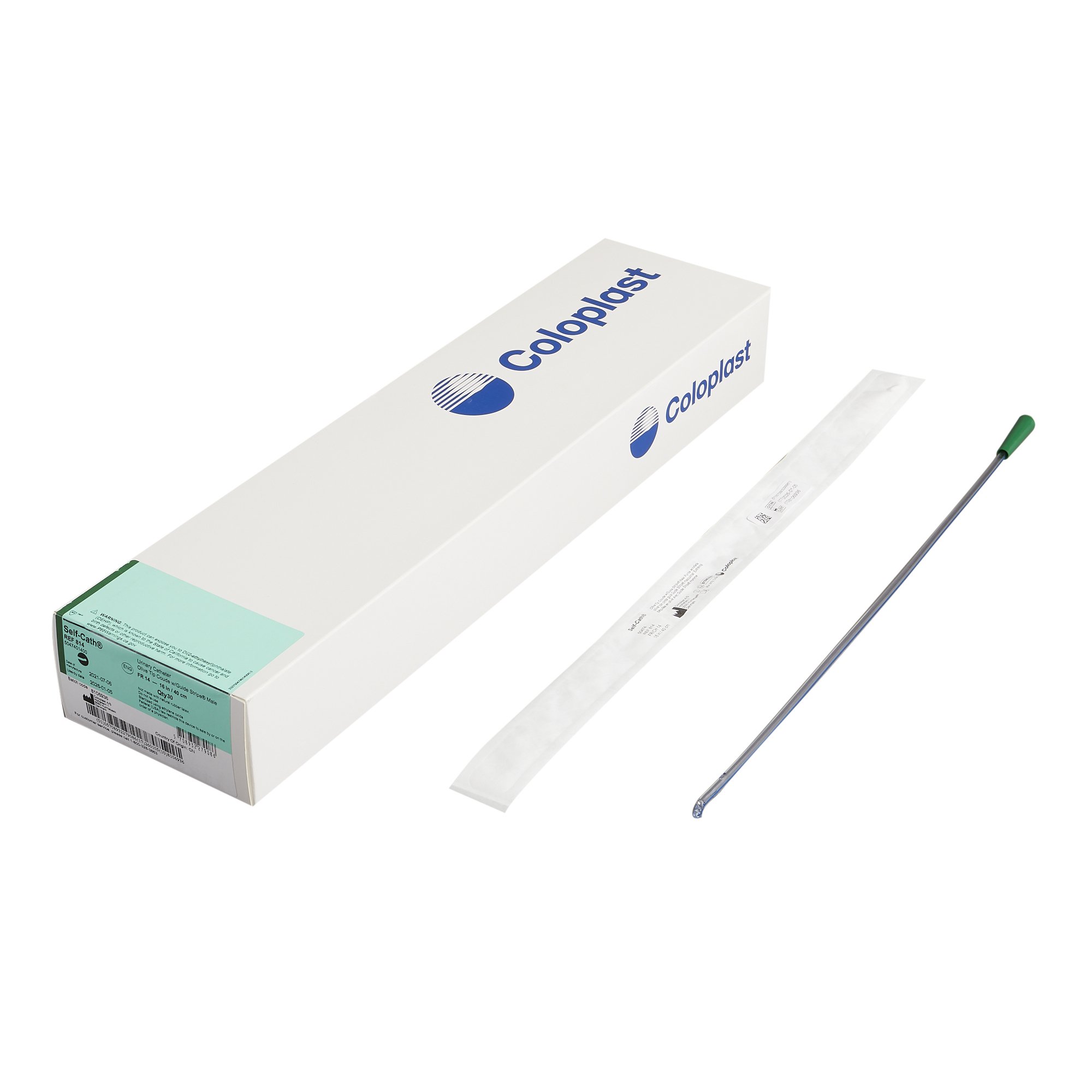 Self-Cath Urethral Catheter, 14 Fr., Male, Coud Olive MK 205268