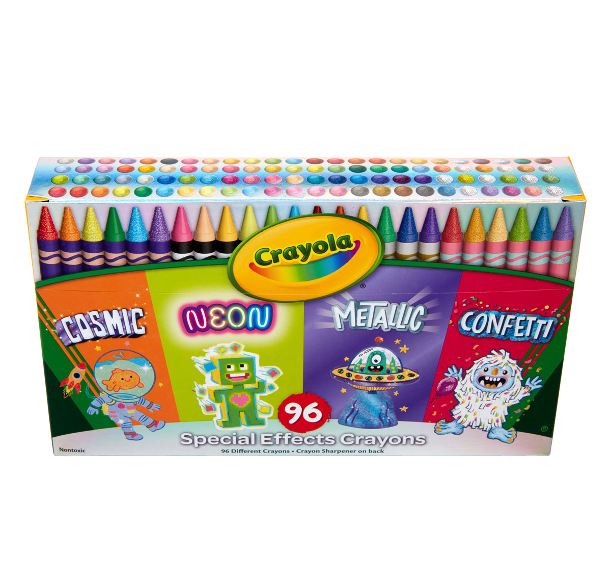 Crayola Crayons Large Set of 96 Assorted Colors with Built-in Sharpener