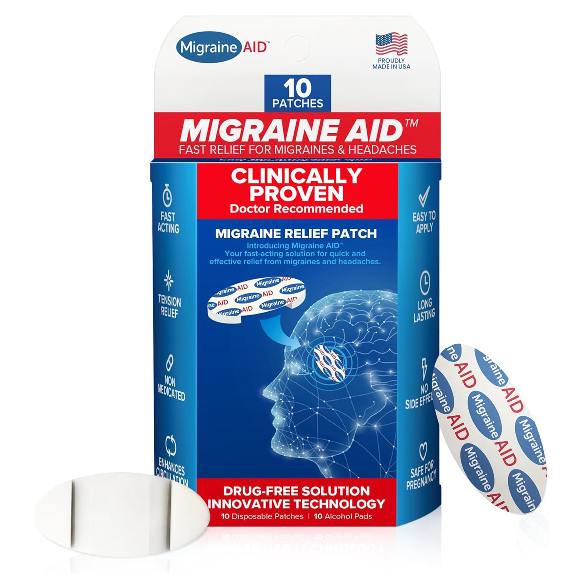 Migraine AID Migraine Headache Relief Patches MK 1266886