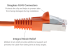 Cat5e Shielded Ethernet Patch Cable, Half-moon Boot, 20 ft, Orange
