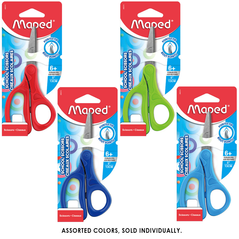 Kids School Scissors 5 - Pointed (assorted color)