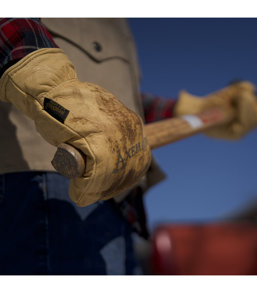 Axeman&reg; Lined Grain Cowhide Mitt, Tan, large