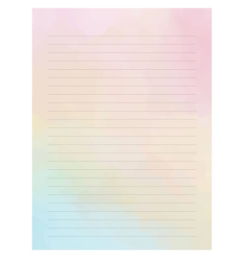 Lined Letter Boxed Stationery - True Colors