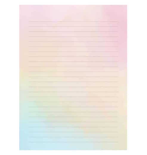 Lined Letter Boxed Stationery - True Colors