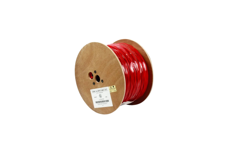 1000FT 14AWG/2C Solid Shielded Fire Alarm FPLR Bare Copper Cable Red