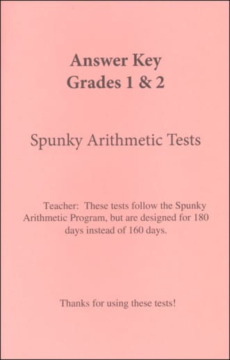 Learning Numbers with Spunky Tests Answer Key Grades 1 & 2