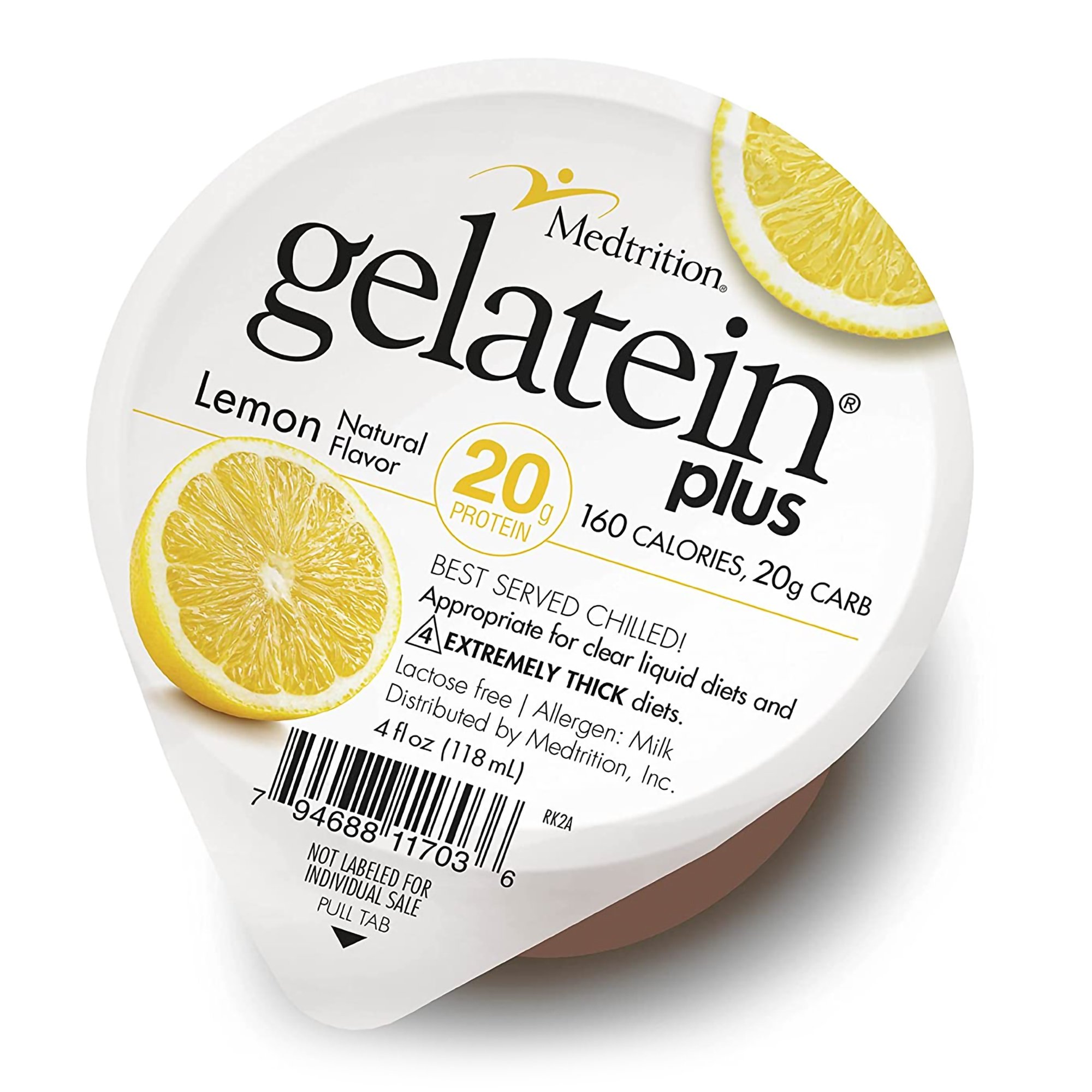 Gelatein Plus Lemon High Protein Gelatin, 4-ounce cup MK 1010082