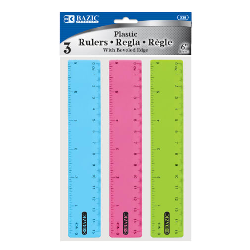 Rulers 6" Plastic (3/pack)