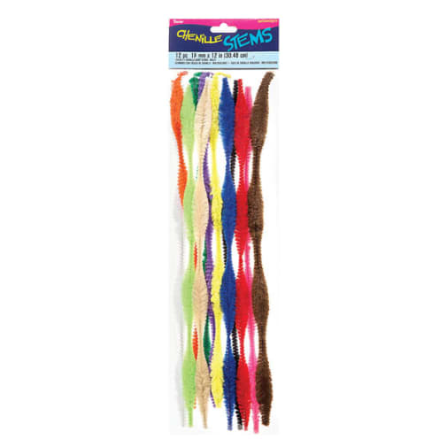 Chenille Bump Stems- Multicolor (15mm x 12") 12 pieces