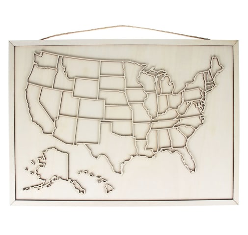 USA Oversized Wood Map