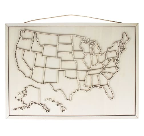 USA Oversized Wood Map